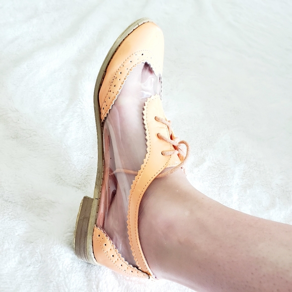 CHASE & CHLOE peach transparent oxford - Picture 5 of 5